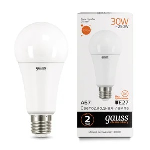 Лампа Gauss LED Elementary A67 30W E27 3000K Улыбка Света